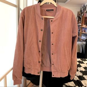Mauve Corduroy Bomber Jacket